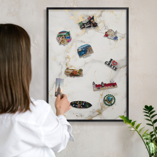 Tableau magnétique encadré de couleur noire Élégance délicate