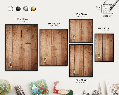 Panneau pour aimants souvenirs cadre noir Planches de bois