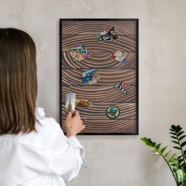 Tableau magnétique encadré de couleur noire Structure en bois