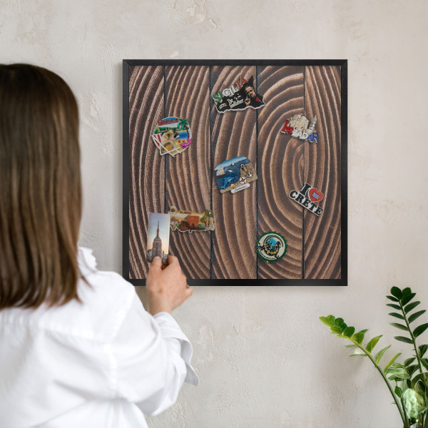 Tableau magnétique encadré de couleur noire Structure en bois