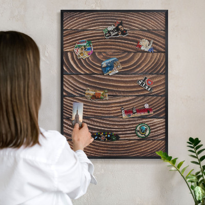 Tableau magnétique encadré de couleur noire Structure en bois