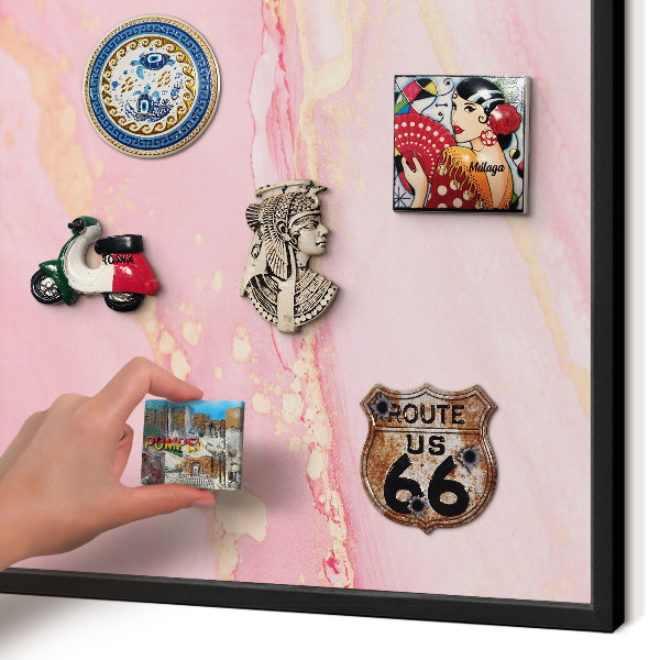 Tableau magnétique encadré de couleur noire Élégance rose