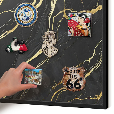 Tableau magnétique encadré de couleur noire Vagues luxueuses