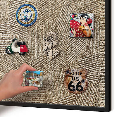Tableau magnétique encadré de couleur noire Motif géométrique