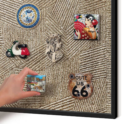 Tableau magnétique encadré de couleur noire Motif géométrique