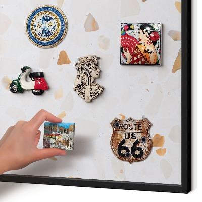 Panneau pour aimants souvenirs cadre noir Mosaïque chaude