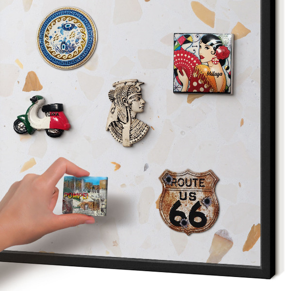 Panneau pour aimants souvenirs cadre noir Mosaïque chaude