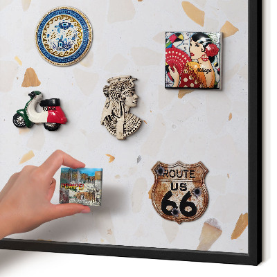 Panneau pour aimants souvenirs cadre noir Mosaïque chaude