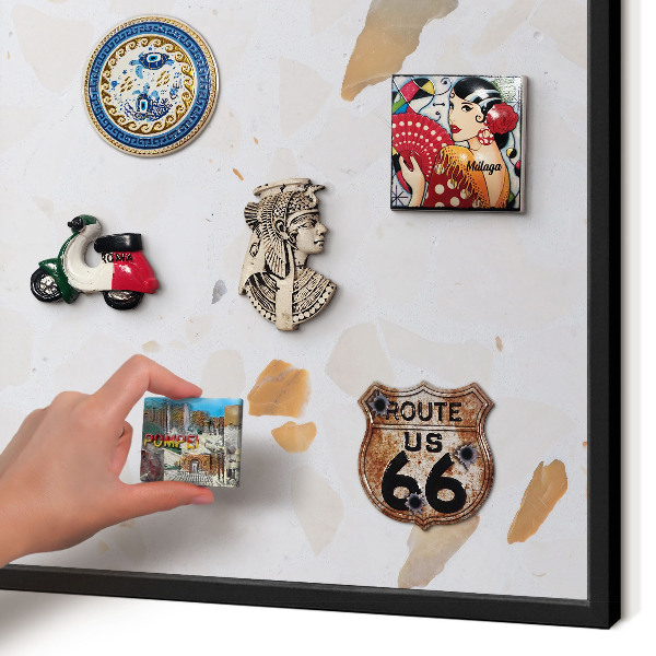 Panneau pour aimants souvenirs cadre noir Mosaïque chaude