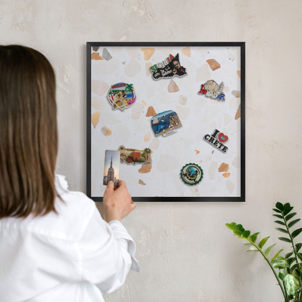 Panneau pour aimants souvenirs cadre noir Mosaïque chaude