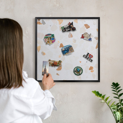 Panneau pour aimants souvenirs cadre noir Mosaïque chaude