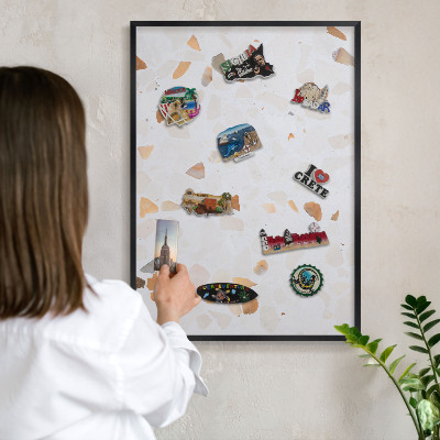 Panneau pour aimants souvenirs cadre noir Mosaïque chaude