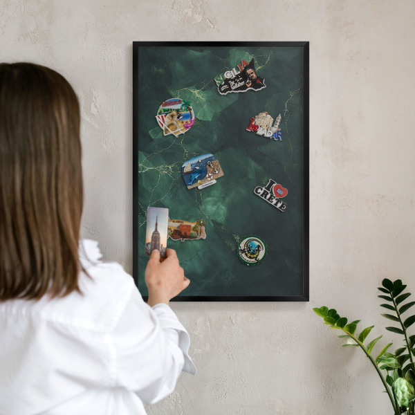 Tableau magnétique encadré de couleur noire Profondeur verte