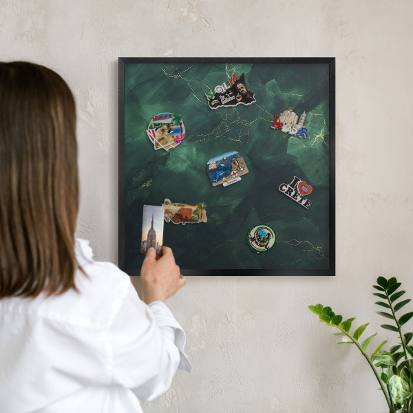 Tableau magnétique encadré de couleur noire Profondeur verte