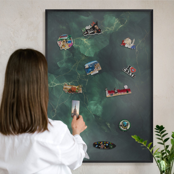 Tableau magnétique encadré de couleur noire Profondeur verte