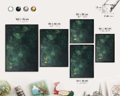 Tableau magnétique encadré de couleur noire Profondeur verte