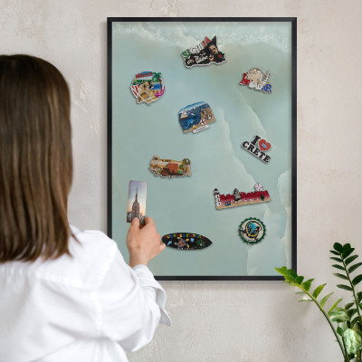 Tableau magnétique encadré de couleur noire Harmonie paisible