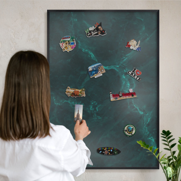 Tableau magnétique encadré de couleur noire Profondeur verte