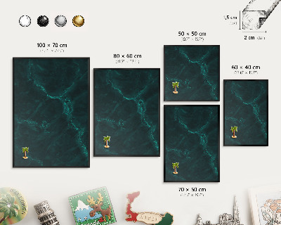 Tableau magnétique encadré de couleur noire Profondeur verte