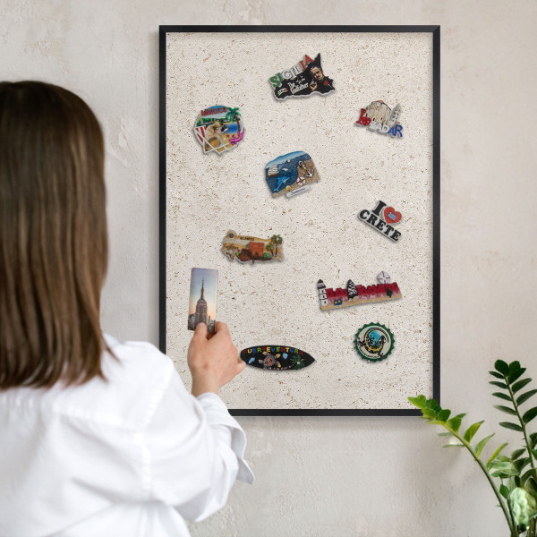 Tableau magnétique encadré de couleur noire Fond délicat