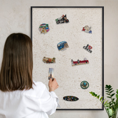 Tableau magnétique encadré de couleur noire Fond délicat