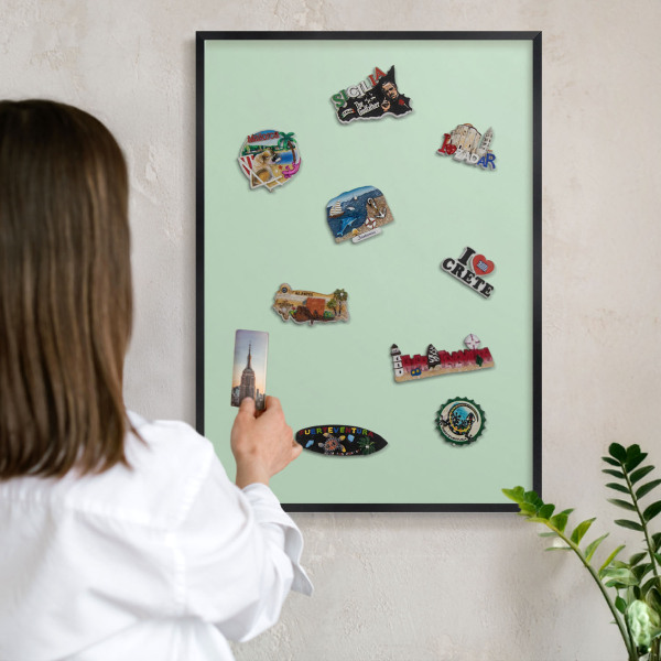 Tableau magnétique encadré de couleur noire Vert menthe