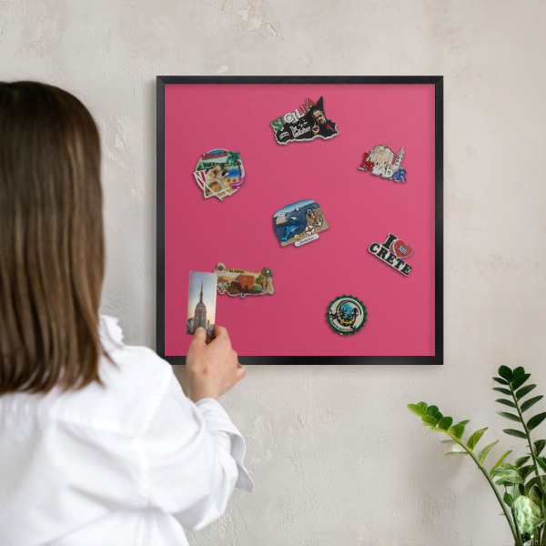 Tableau magnétique encadré de couleur noire Rose énergétique