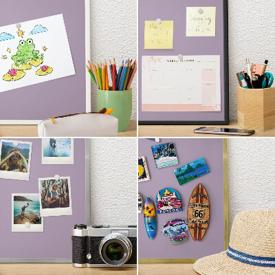 Panneau pour aimants souvenirs cadre noir Lilas violet