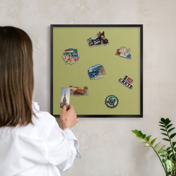 Tableau magnétique encadré de couleur noire Vert vintage