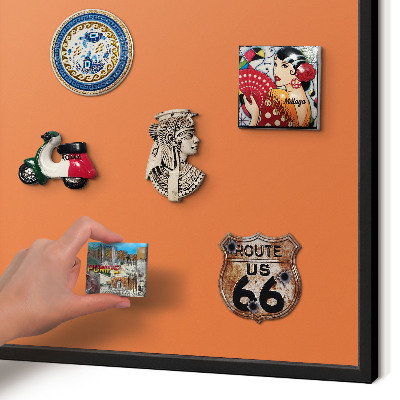 Tableau magnétique encadré de couleur noire Orange fort