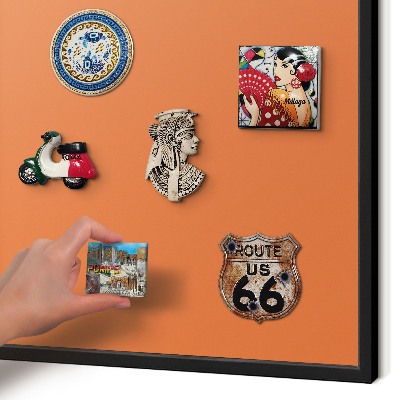 Tableau magnétique encadré de couleur noire Orange fort
