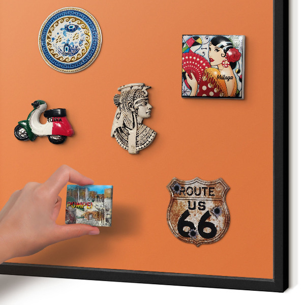 Tableau magnétique encadré de couleur noire Orange fort