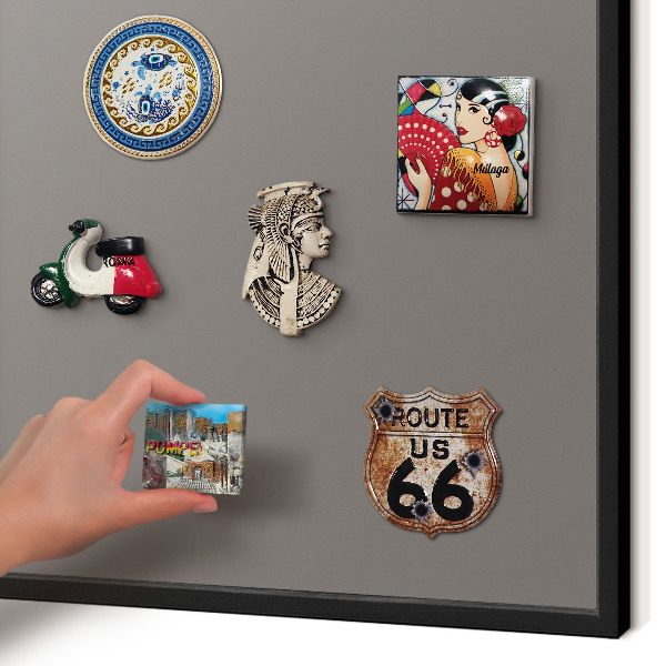 Tableau magnétique encadré de couleur noire Gris foncé
