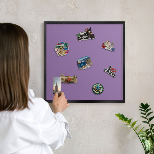 Tableau magnétique encadré de couleur noire Violet