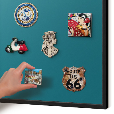 Tableau magnétique encadré de couleur noire Turquoise foncé