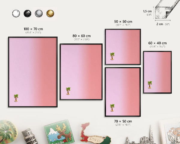 Panneau pour aimants souvenirs cadre noir Gradient délicat