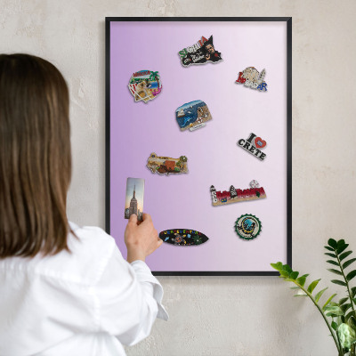Tableau magnétique encadré de couleur noire Dégradé subtil