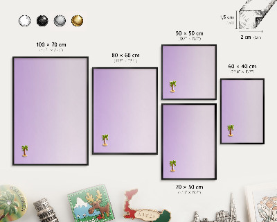 Tableau magnétique encadré de couleur noire Dégradé subtil
