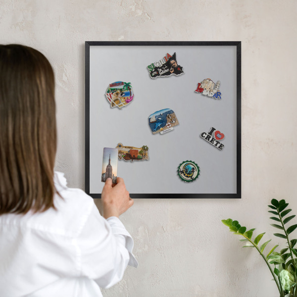 Tableau magnétique encadré de couleur noire Dégradé de gris
