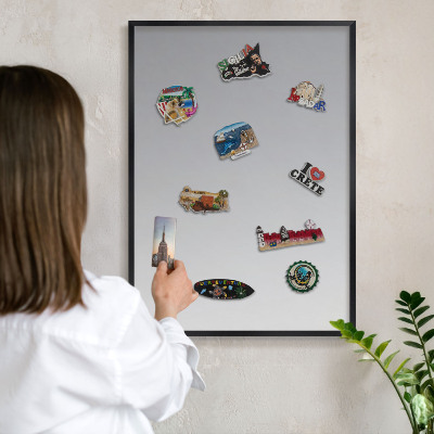 Tableau magnétique encadré de couleur noire Dégradé de gris
