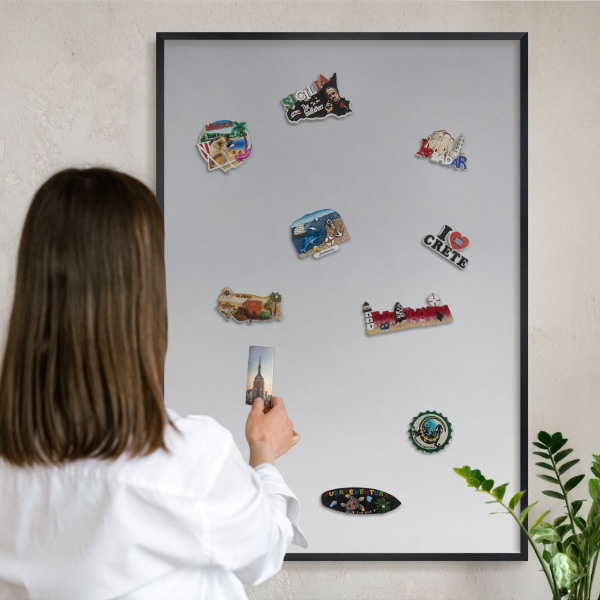 Tableau magnétique encadré de couleur noire Dégradé de gris