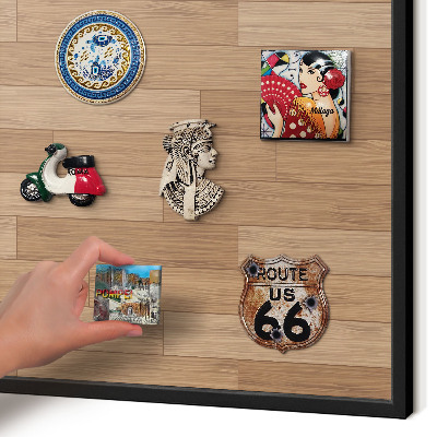 Panneau pour aimants souvenirs cadre noir Motif en bois