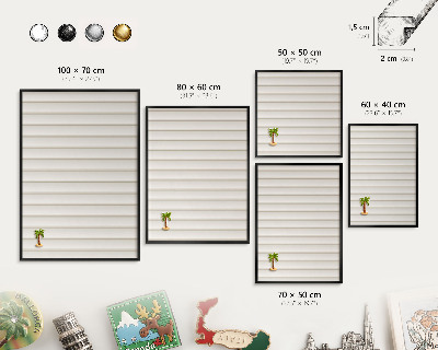 Tableau magnétique encadré de couleur noire Lignes verticales