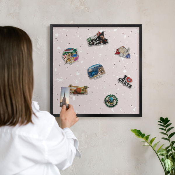 Panneau pour aimants souvenirs cadre noir Terrazzo moderne