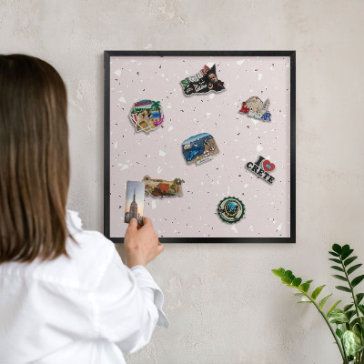 Panneau pour aimants souvenirs cadre noir Terrazzo moderne