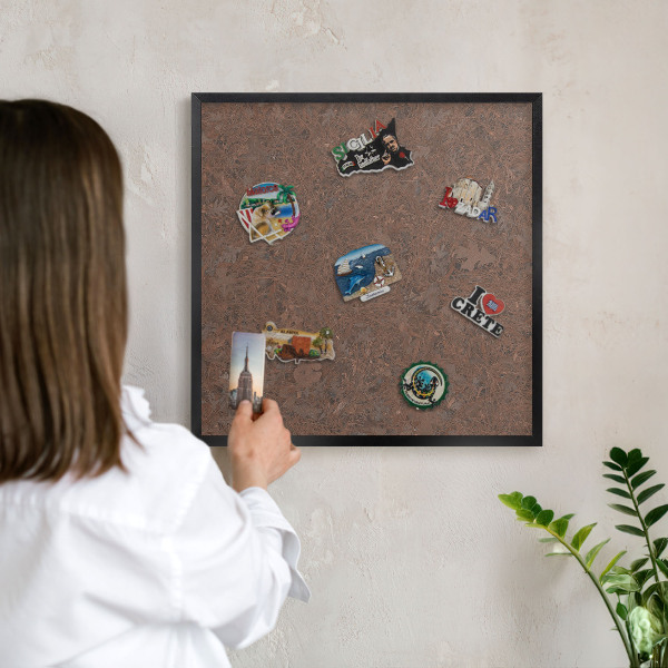 Tableau magnétique encadré de couleur noire Tapis d'automne