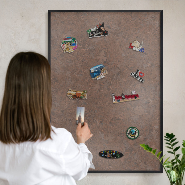 Tableau magnétique encadré de couleur noire Tapis d'automne