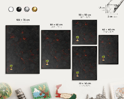 Tableau magnétique encadré de couleur noire Lave volcanique