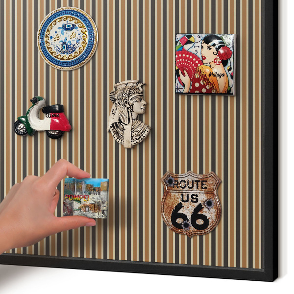 Panneau pour aimants souvenirs cadre noir Motif géométrique