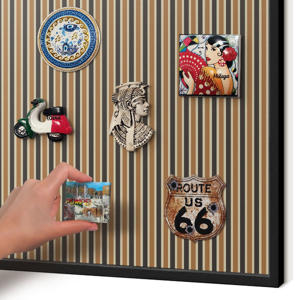 Panneau pour aimants souvenirs cadre noir Motif géométrique
